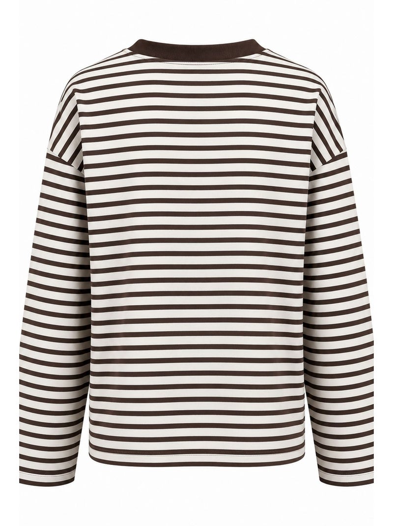 Sudadera de mujer mixray Blanco Marrón - Kiabi