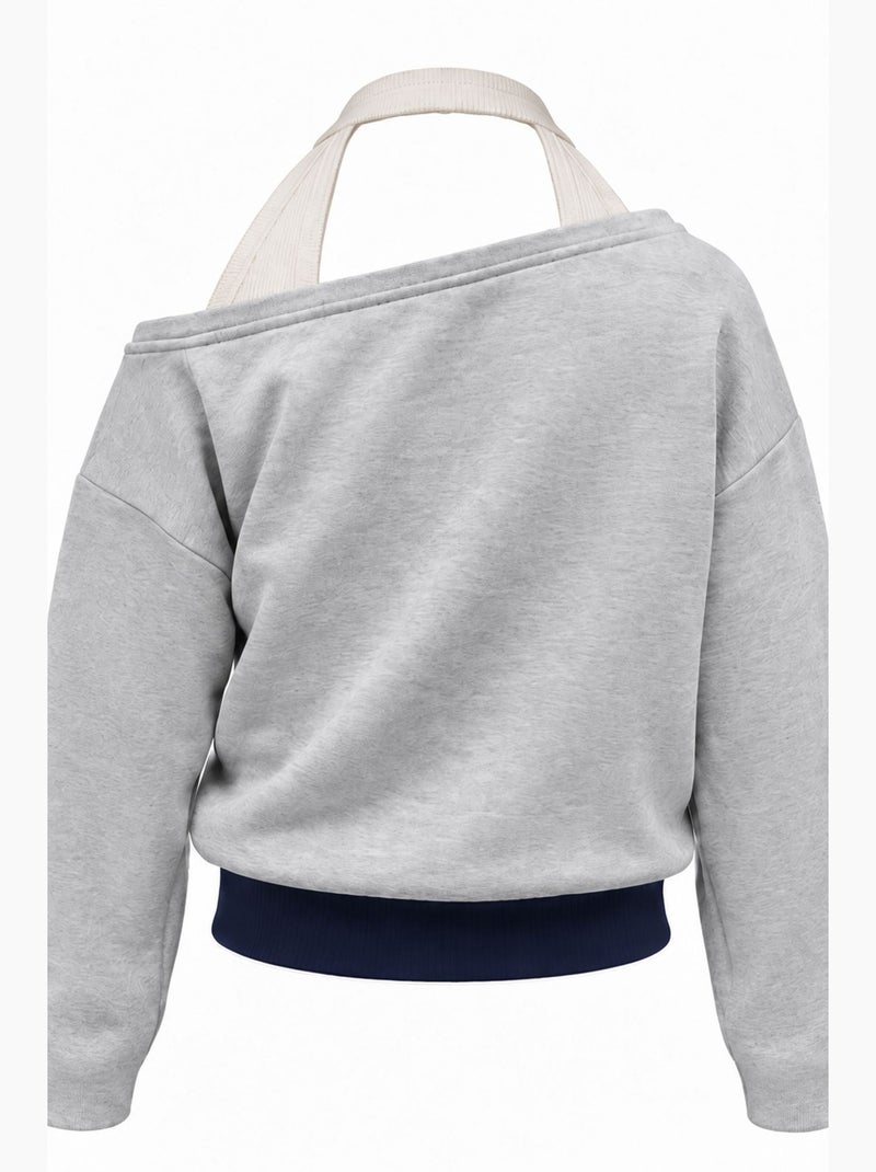 Sudadera de mujer mixray Gris claro - Kiabi