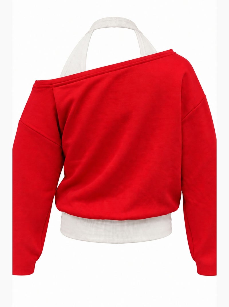 Sudadera de mujer mixray Rojo - Kiabi