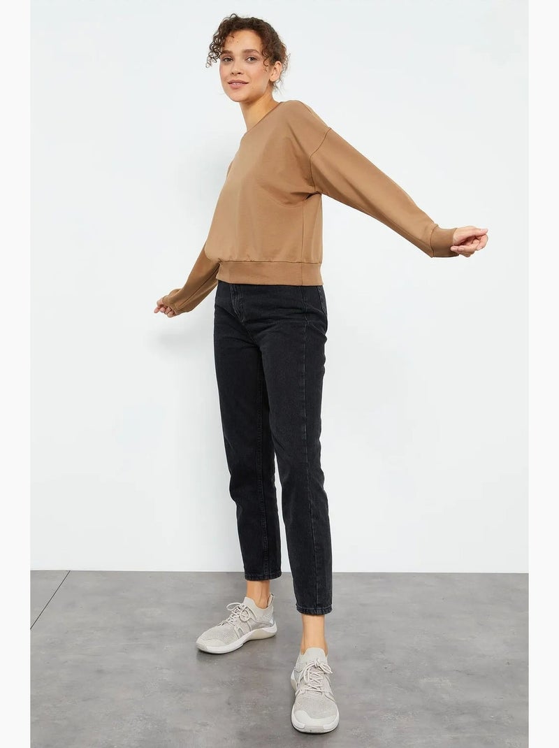 Sudadera de mujer relaxed con cuello redondo tommy Camel - Kiabi