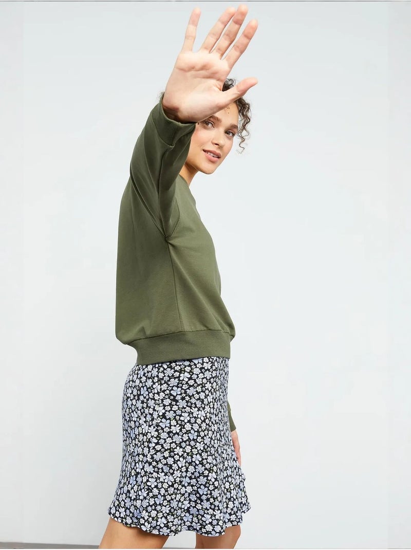 Sudadera de mujer relaxed con cuello redondo tommy Caqui - Kiabi