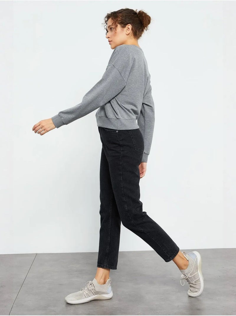 Sudadera de mujer relaxed con cuello redondo tommy Gris - Kiabi