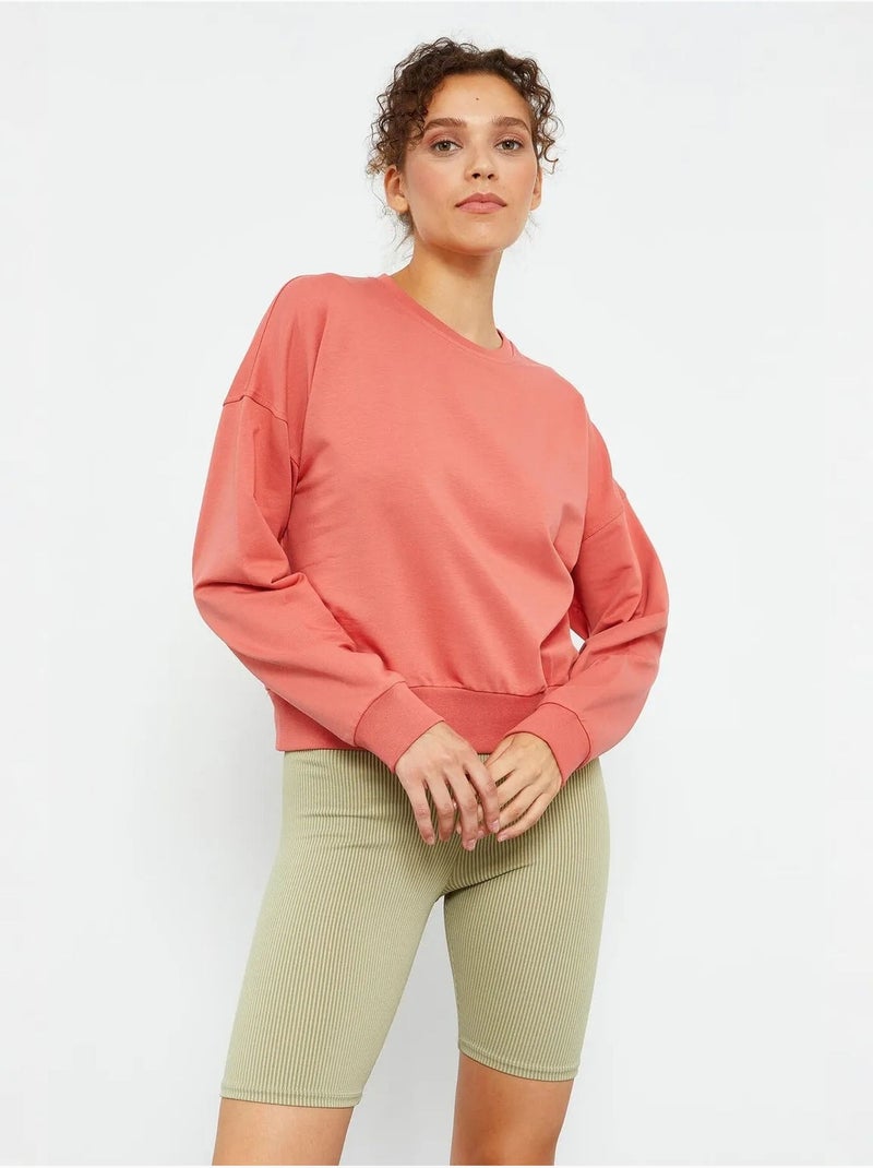 Sudadera de mujer relaxed con cuello redondo tommy Naranja claro - Kiabi