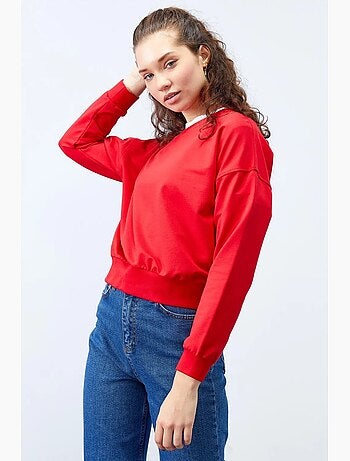 Sudadera de mujer relaxed con cuello redondo tommy