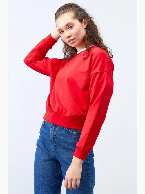 Sudadera de mujer relaxed con cuello redondo tommy - Kiabi