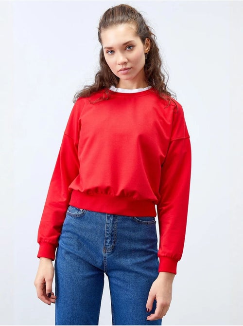 Sudadera de mujer relaxed con cuello redondo tommy - Kiabi