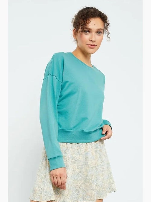 Sudadera de mujer relaxed con cuello redondo tommy - Kiabi