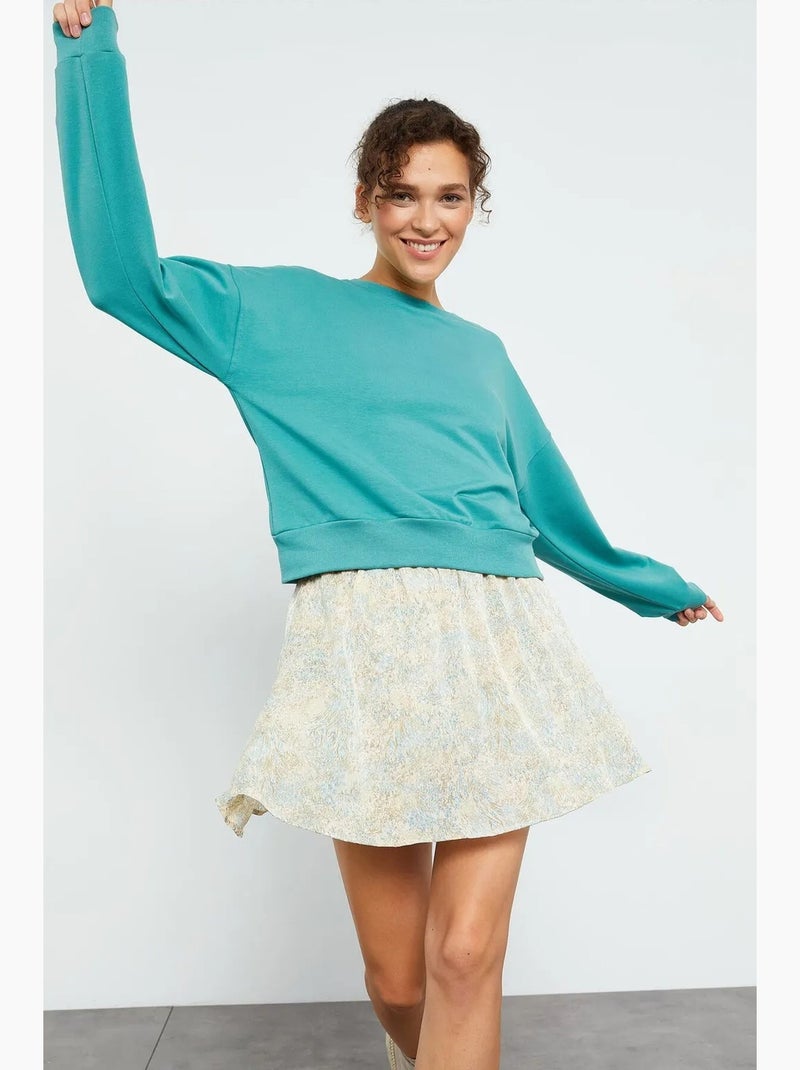 Sudadera de mujer relaxed con cuello redondo tommy Verde menta - Kiabi