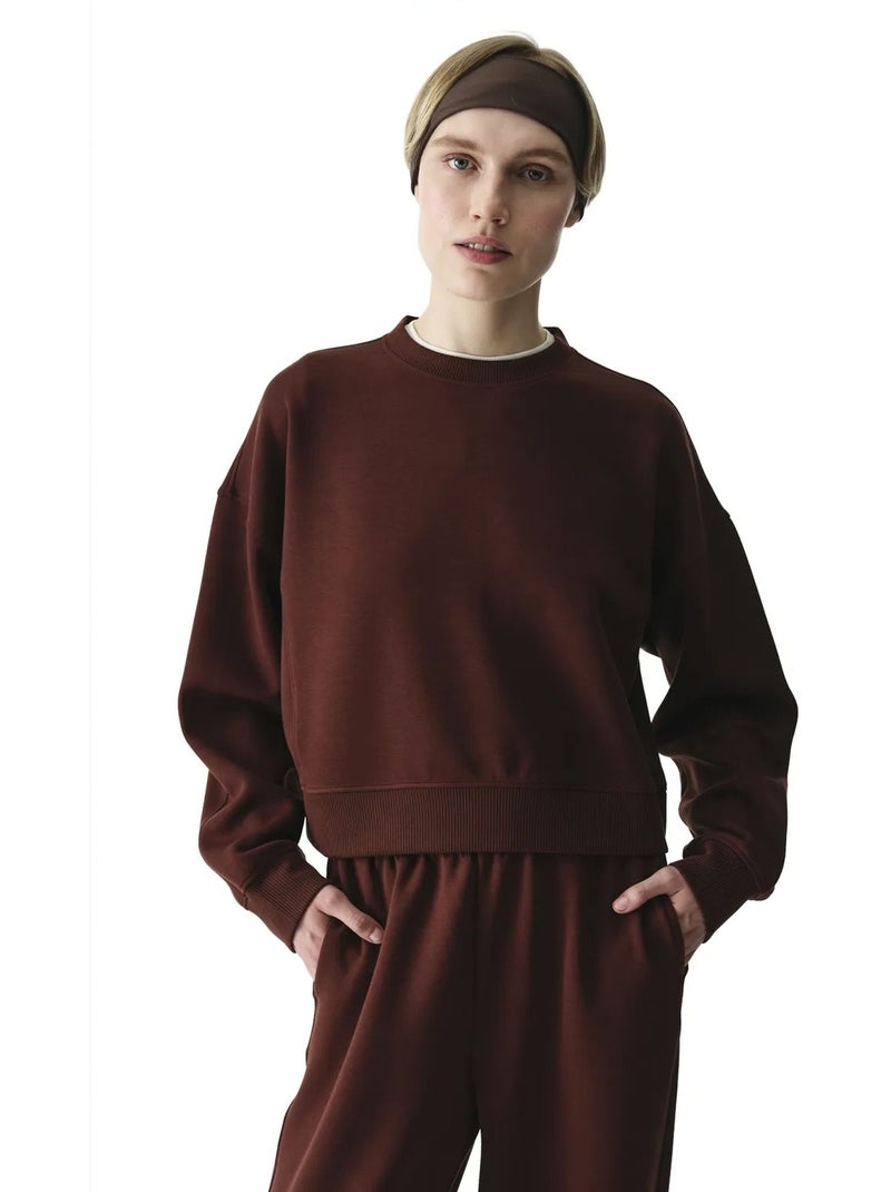 Sudadera de mujer silky touch con tacto sedoso penti Marrón - Kiabi