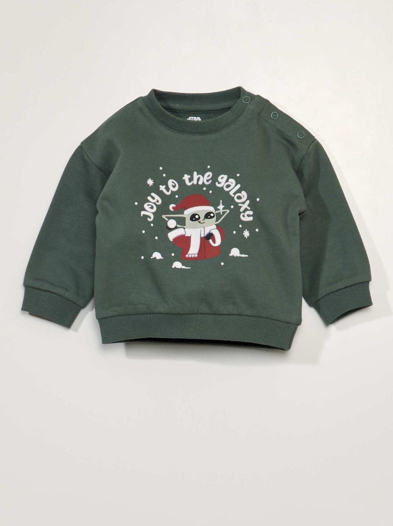 Sudadera de Navidad 'Star Wars' de algodón VERDE - Kiabi