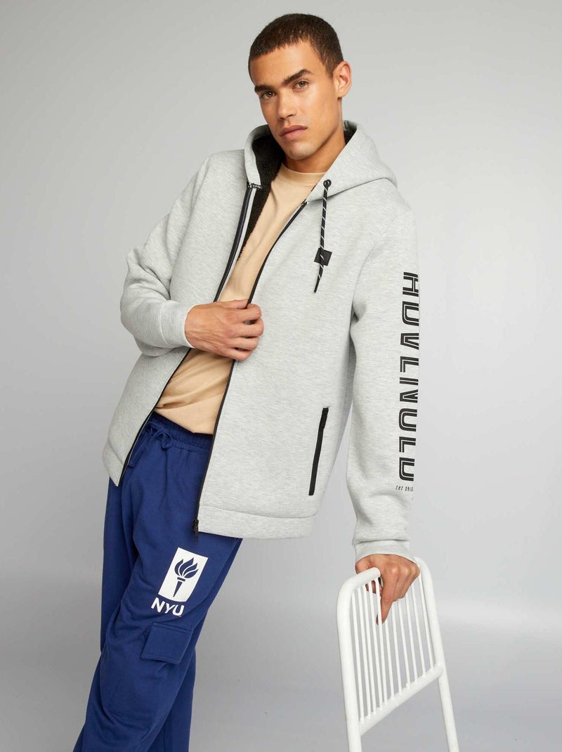 Sudadera de neopreno con capucha GRIS - Kiabi