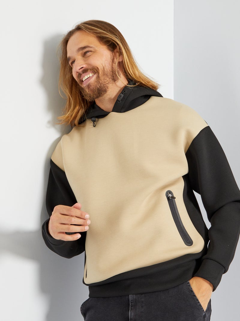 Sudadera de neopreno con capucha NEGRO - Kiabi