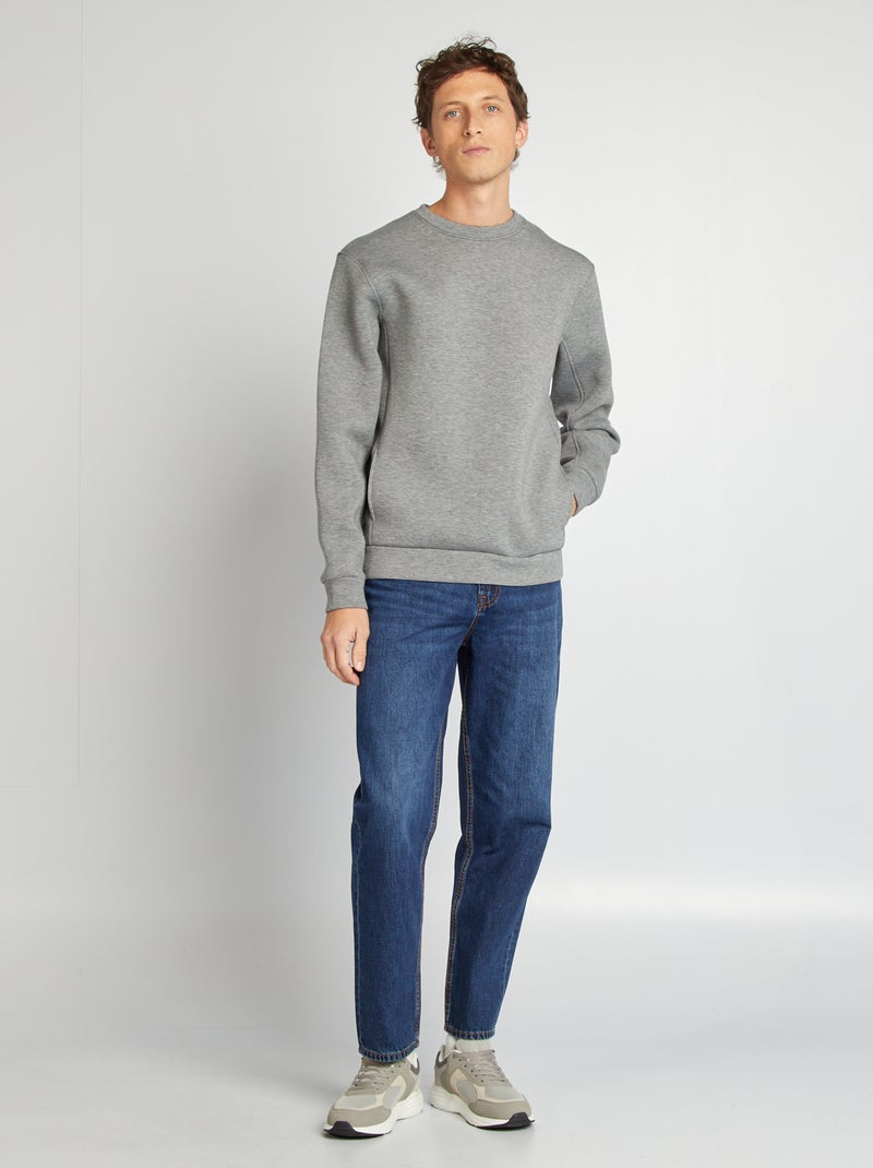 Sudadera de neopreno con cuello redondo GRIS - Kiabi