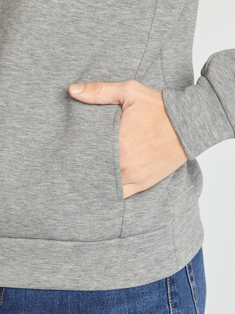 Sudadera de neopreno con cuello redondo GRIS - Kiabi