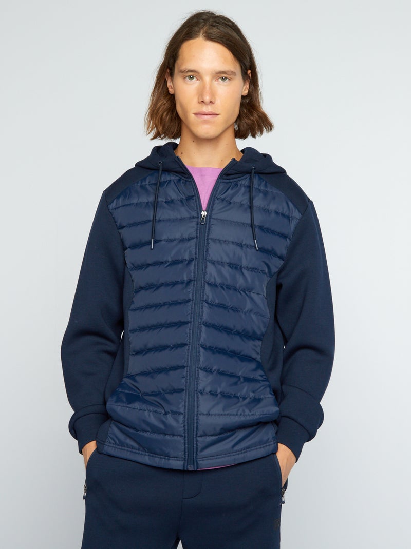 Sudadera de neopreno y tejido acolchado AZUL - Kiabi