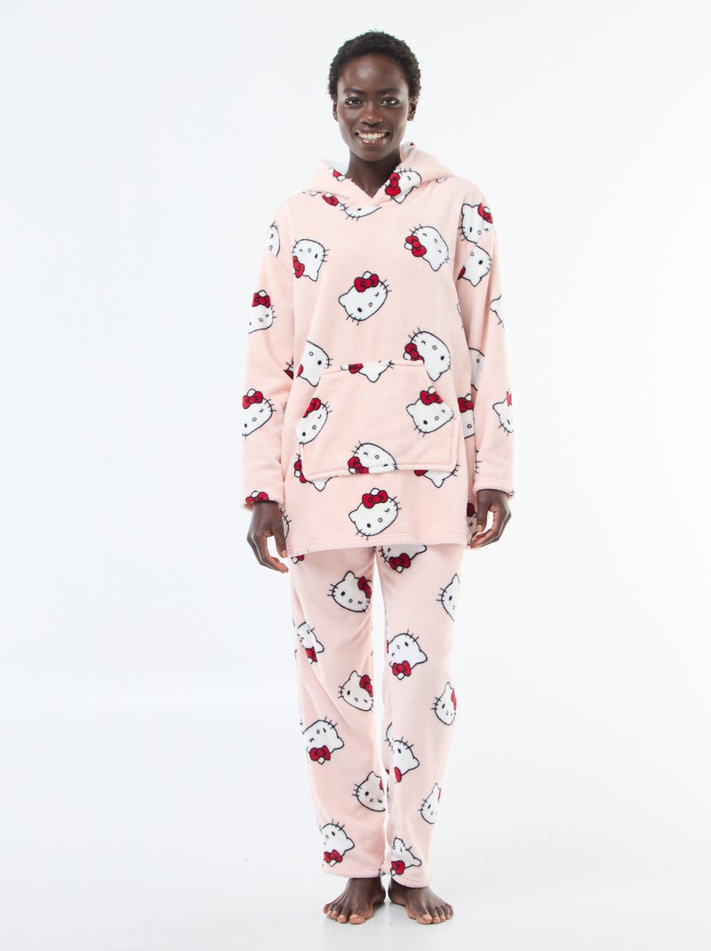 Sudadera de noche 'Hello Kitty' efecto borreguito Rosa - Kiabi