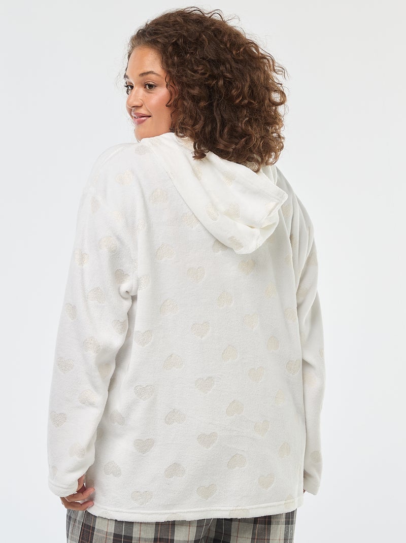 Sudadera de noche polar con capucha Blanco - Kiabi