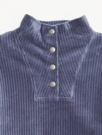 Sudadera de pana con cuello camionero