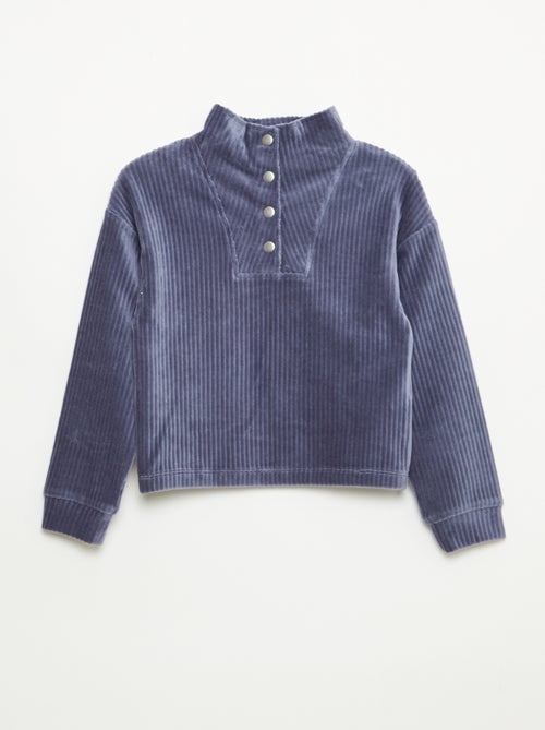 Sudadera de pana con cuello camionero - Kiabi