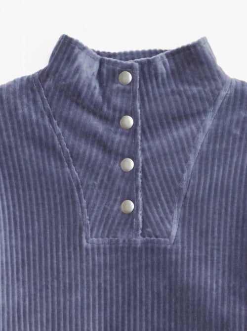 Sudadera de pana con cuello camionero - Kiabi