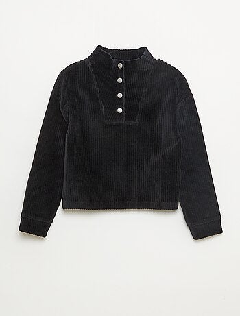 Sudadera de pana con cuello camionero