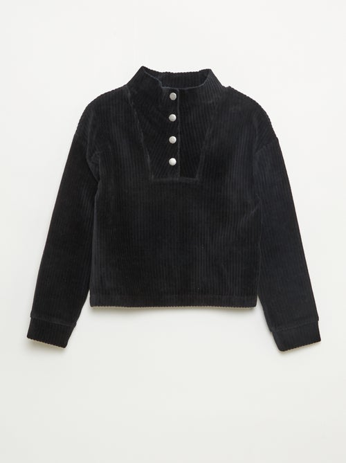 Sudadera de pana con cuello camionero - Kiabi