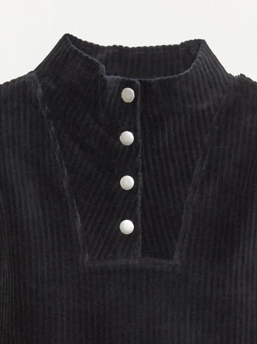 Sudadera de pana con cuello camionero - Kiabi