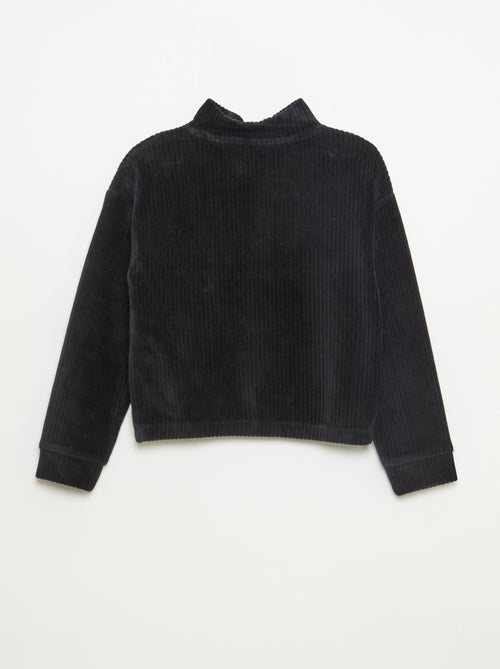 Sudadera de pana con cuello camionero - Kiabi