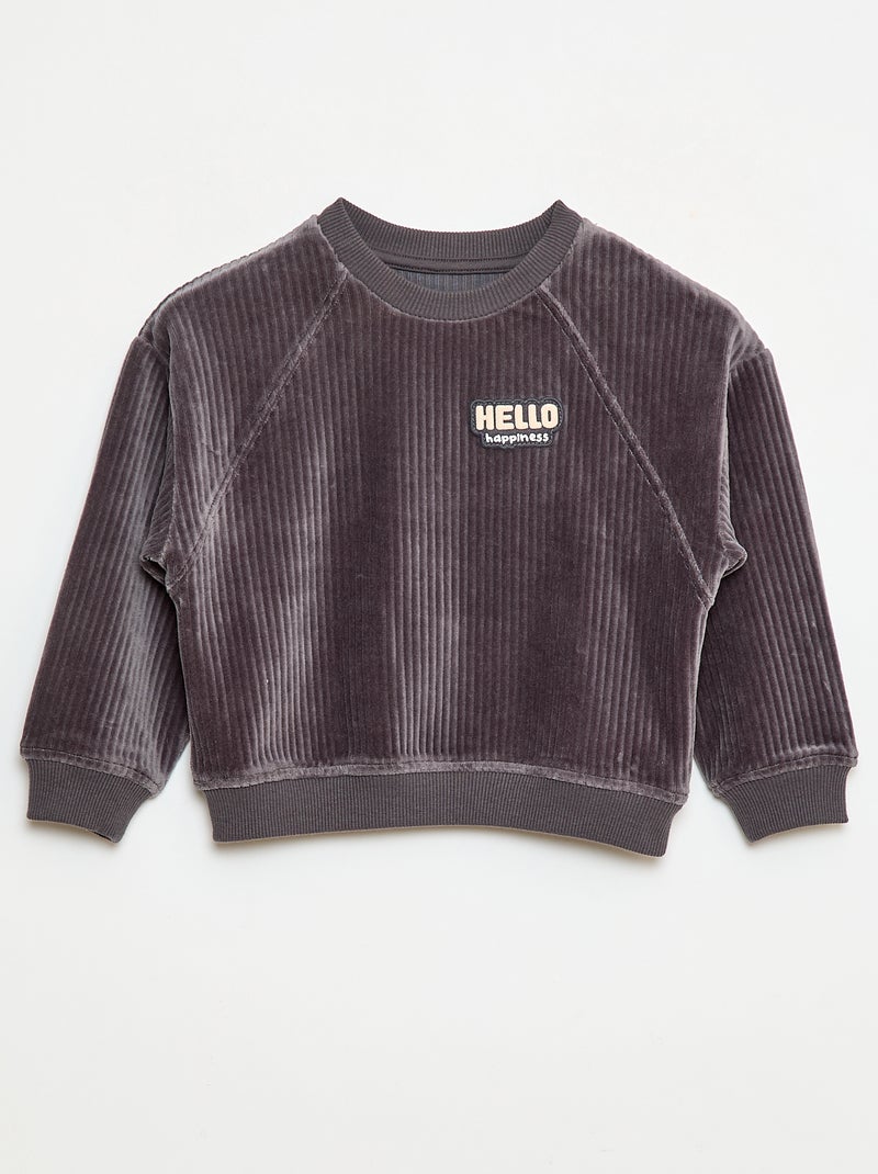 Sudadera de pana Gris - Kiabi