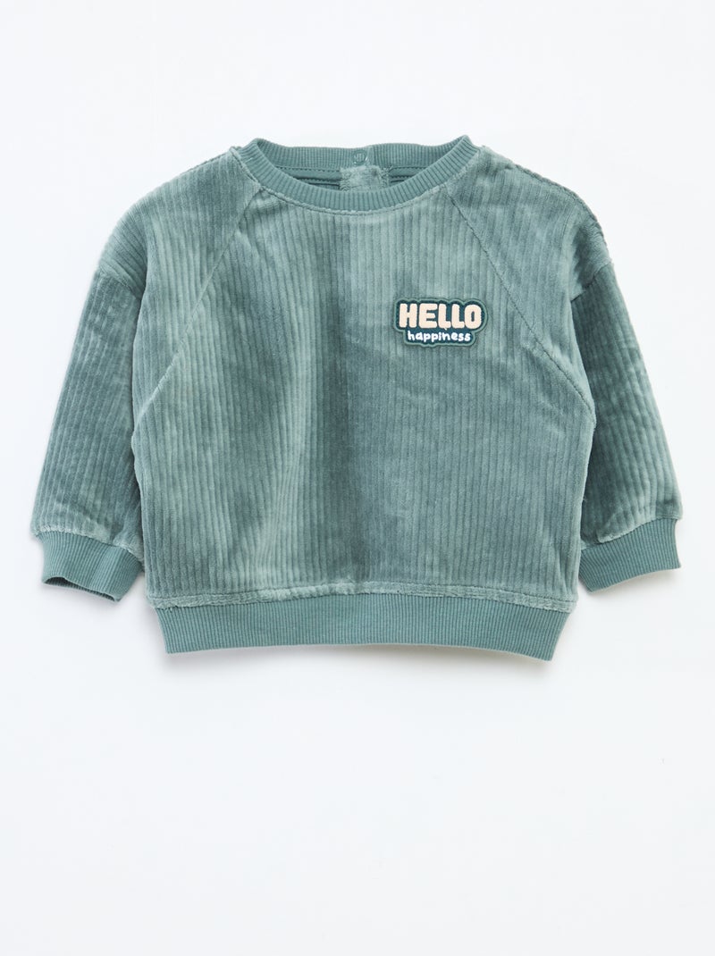 Sudadera de pana Verde - Kiabi