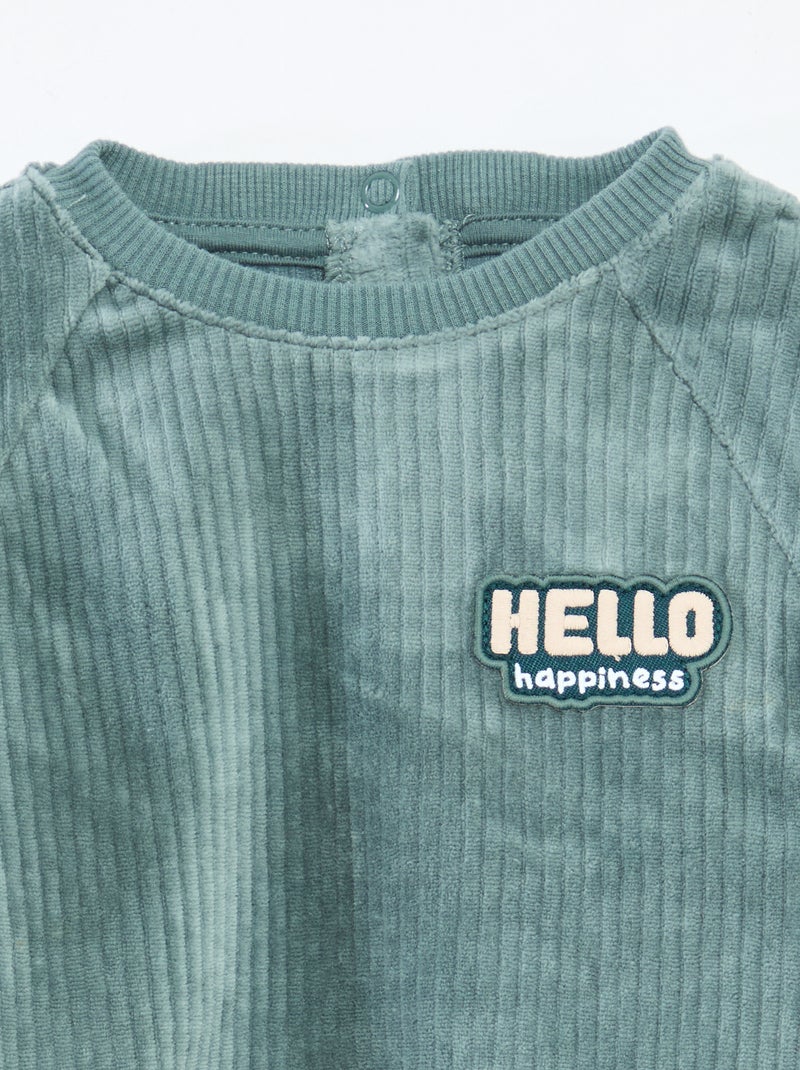 Sudadera de pana Verde - Kiabi