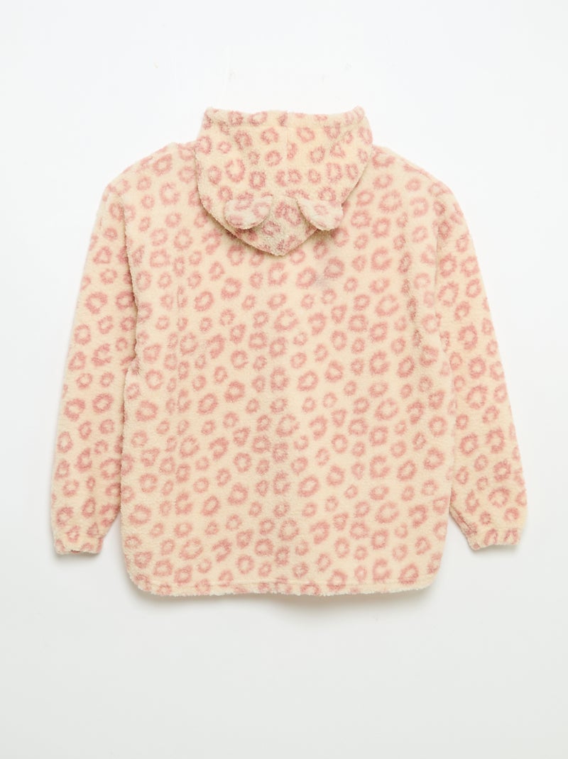 Sudadera de peluche con capucha Rosa - Kiabi