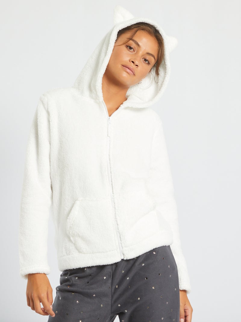 Sudadera de pijama de punto suave Blanco - Kiabi