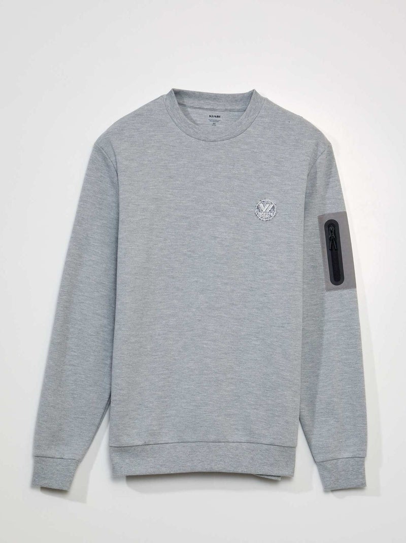 Sudadera de piqué de algodón GRIS - Kiabi