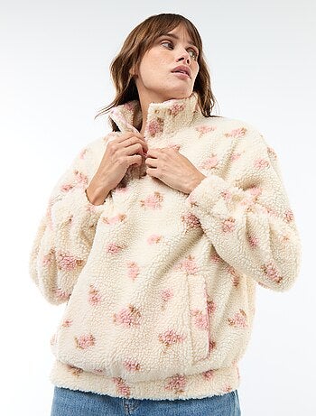 Sudadera de punto bouclé con estampado