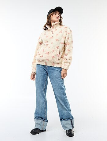 Sudadera de punto bouclé con estampado