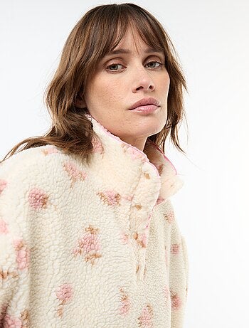 Sudadera de punto bouclé con estampado