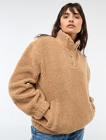 Sudadera de punto bouclé con estampado