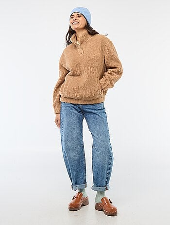 Sudadera de punto bouclé con estampado