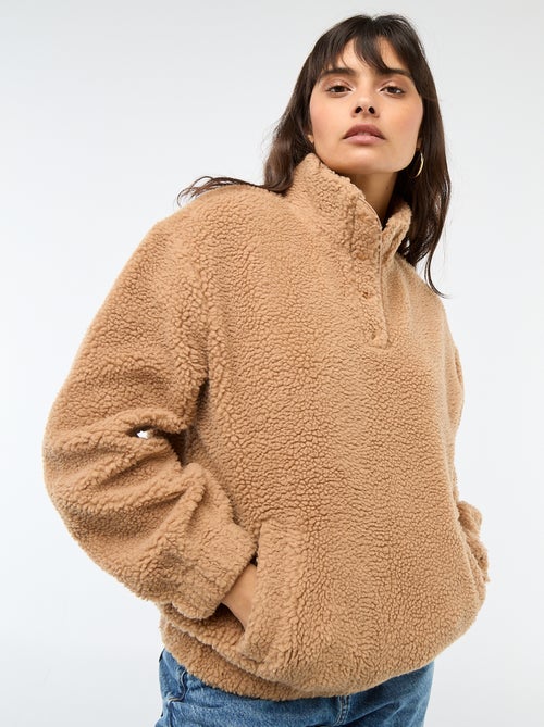 Sudadera de punto bouclé con estampado - Kiabi