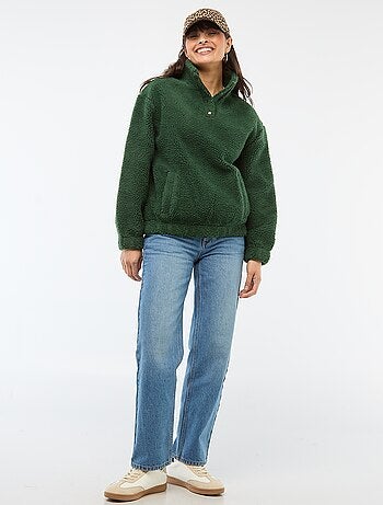 Sudadera de punto bouclé con estampado