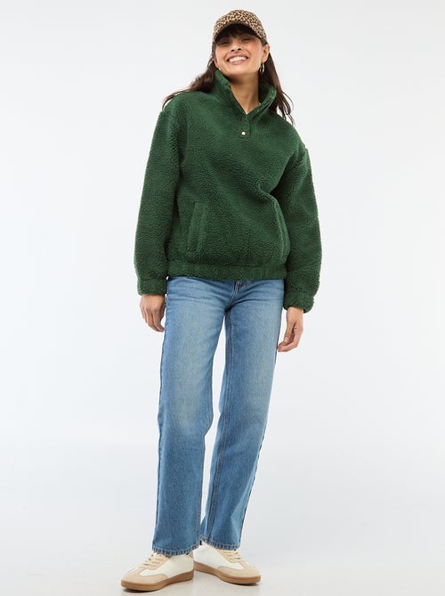 Sudadera de punto bouclé con estampado - Kiabi