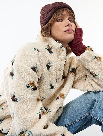 Sudadera de punto bouclé con estampado