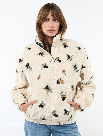 Sudadera de punto bouclé con estampado