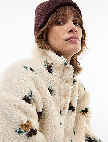 Sudadera de punto bouclé con estampado