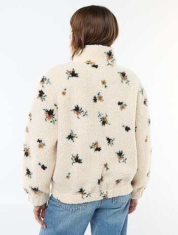 Sudadera de punto bouclé con estampado