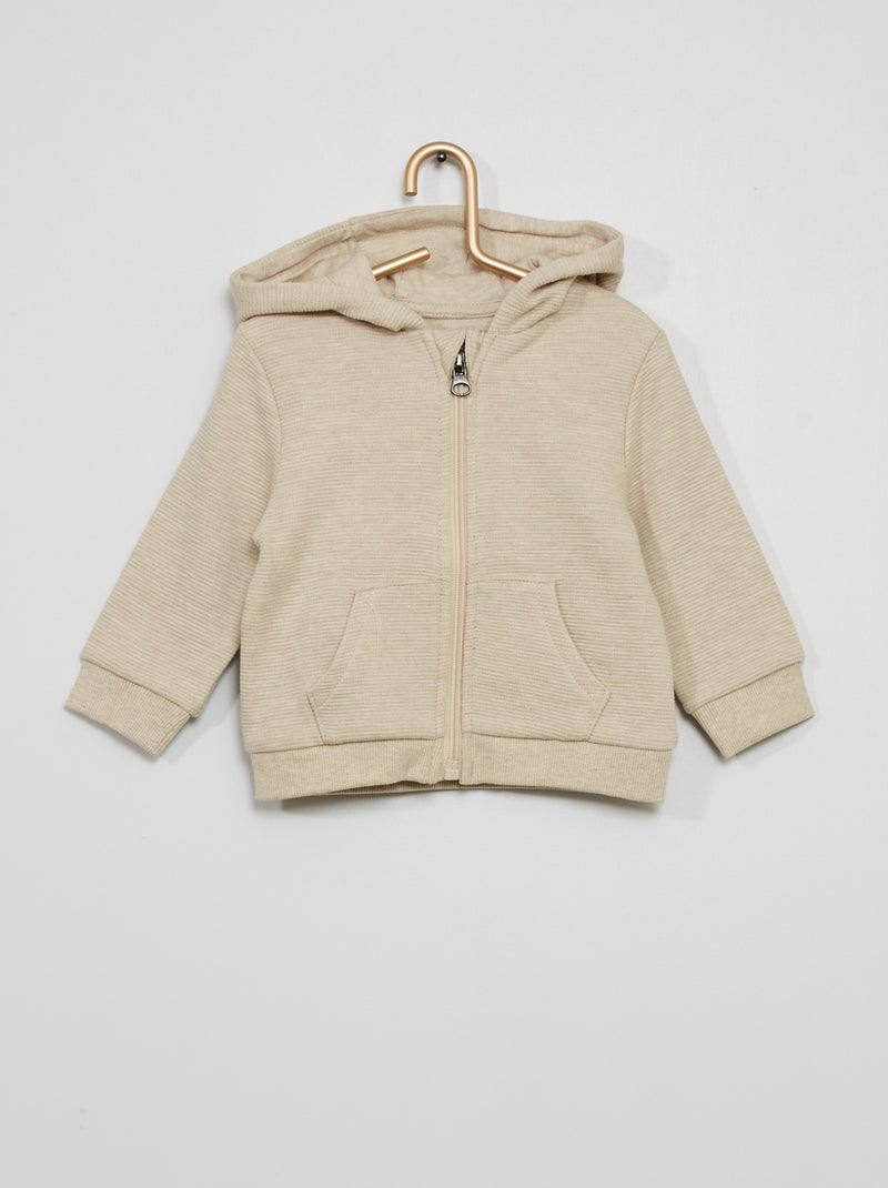 Sudadera de punto con capucha BEIGE - Kiabi