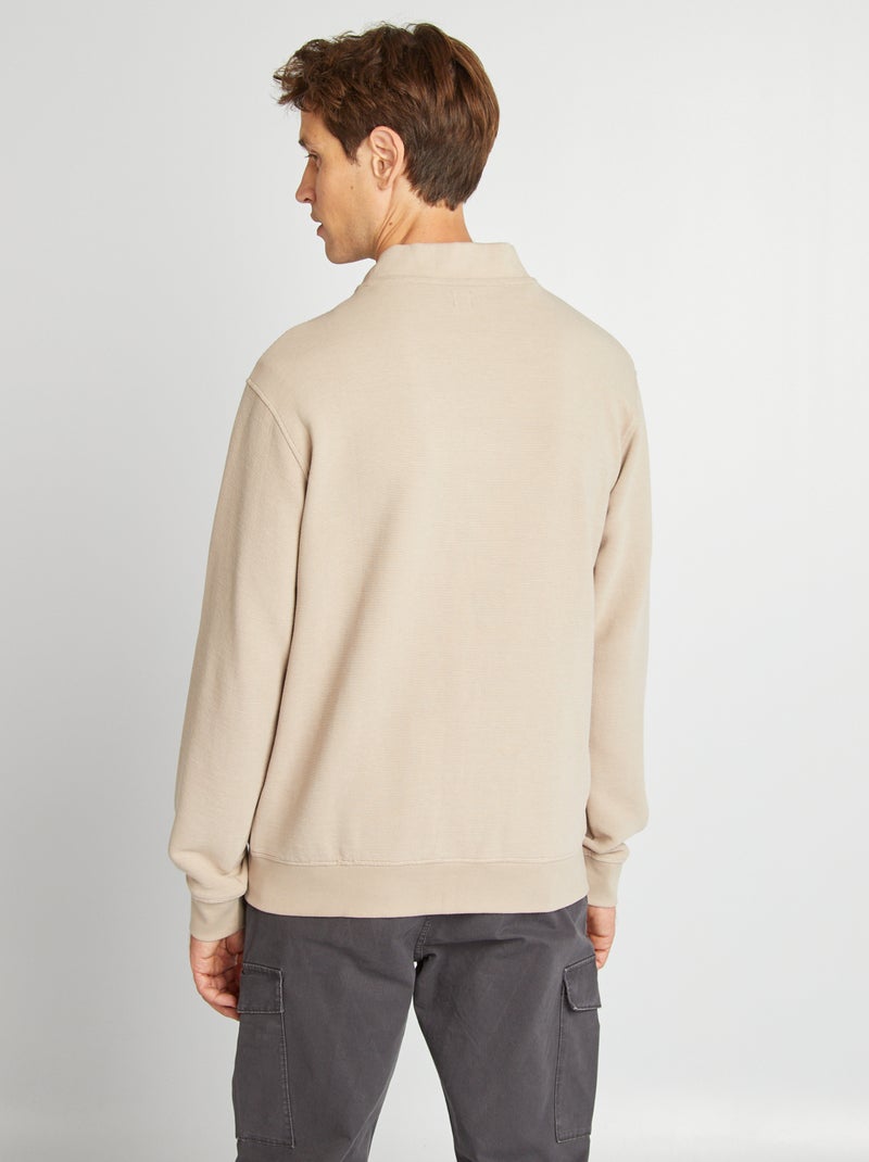 Sudadera de punto con cierre de cremallera BEIGE - Kiabi