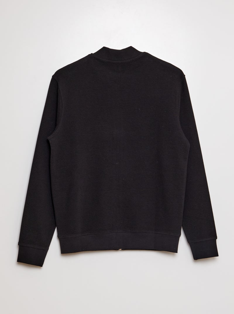 Sudadera de punto con cierre de cremallera negro - Kiabi