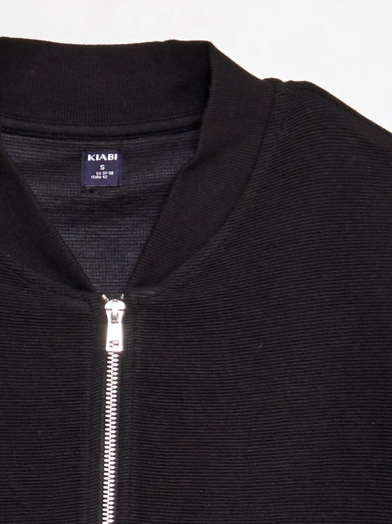 Sudadera de punto con cierre de cremallera negro - Kiabi